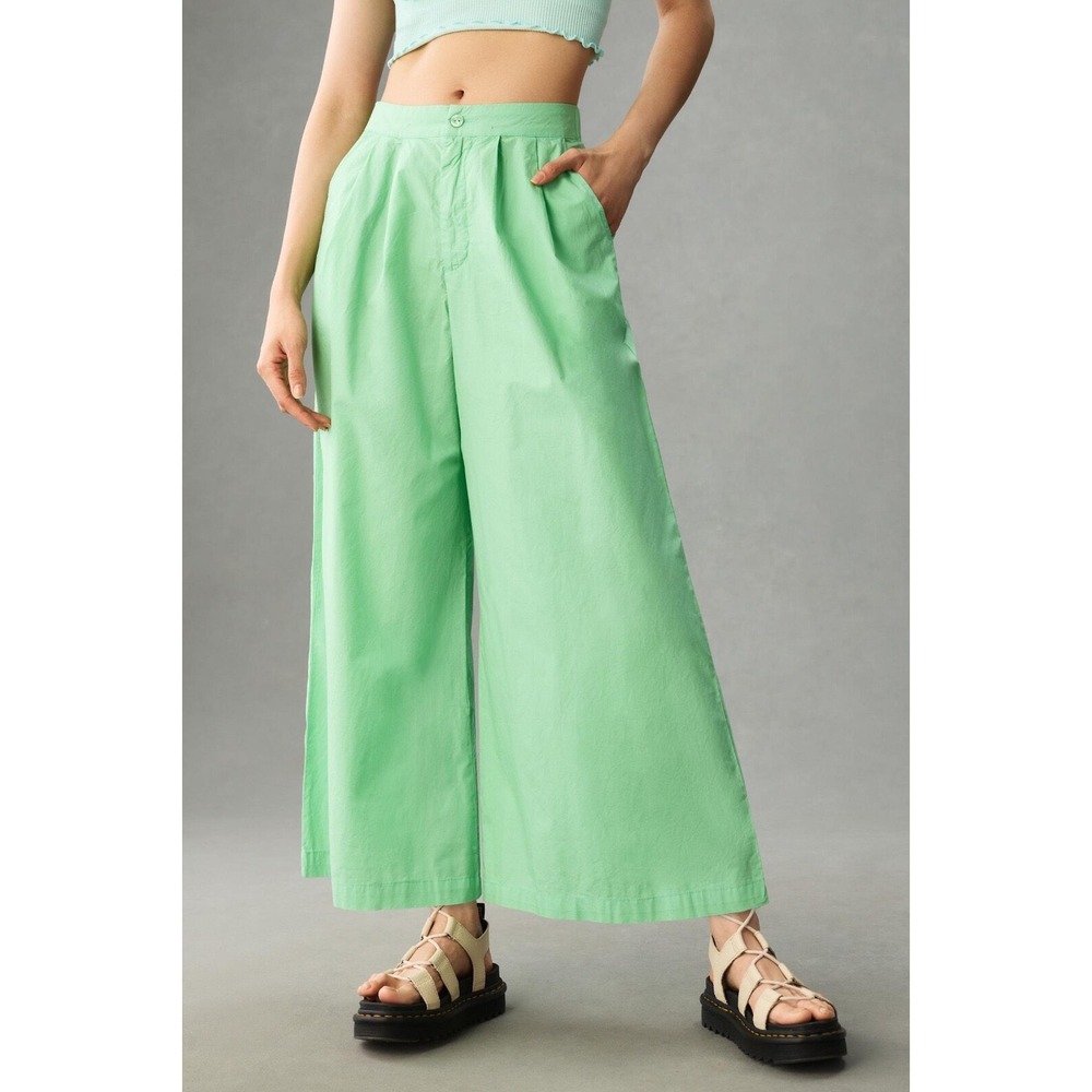 On the Road Anthropologie Mint Green‎ Wide Leg Pleated Pants Size S NWT 82514464